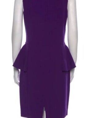Michael Kors Purple Peplum Sheath Midi Dress